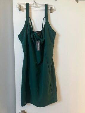 PrettyLittleThing Dark Green Strappy Mini Dress